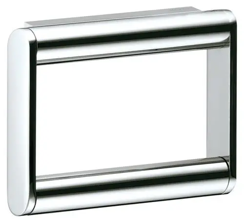 Toilettenpapierhalter aus verchromtem Metall von Keuco, mit U-Shape-Design und Montageanleitung. Diebstahlgesichert.